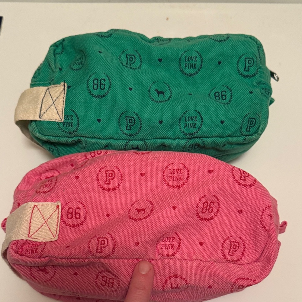 PINK Victoria's Secret Pink and Green Cosmetic Cases - Picture 4 of 10